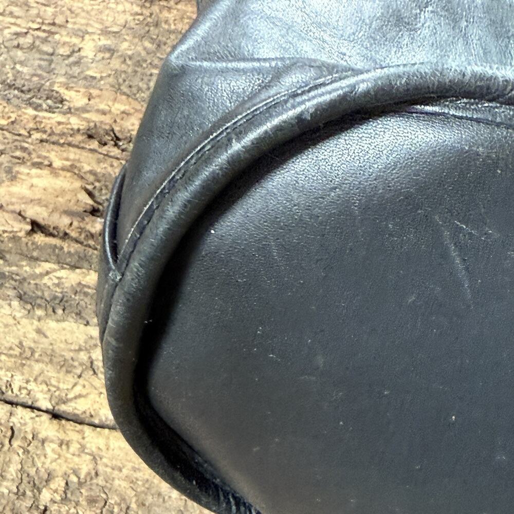 Vintage Coach 4015 Drawstring Sac Black Leather Shoulder Crossbody Bag USA Made - Picture 9 of 9